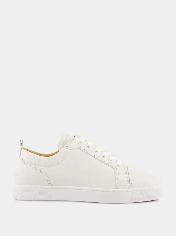 Louis Junior Flat Sneakers in White Calf Leather made by Christian Louboutin