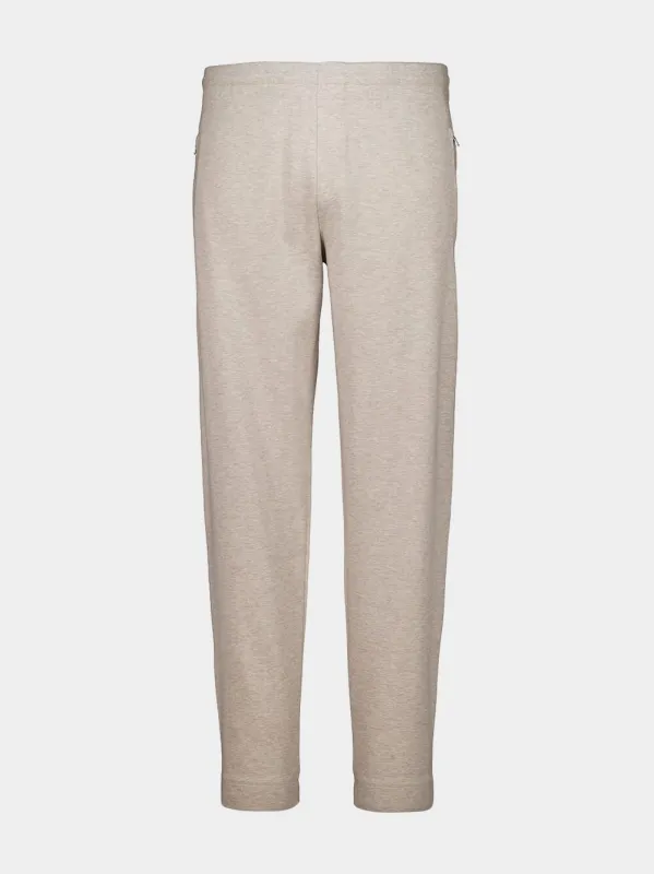 Biscuit Melange Struma Cashmere Sweatpants made by Orlebar Brown