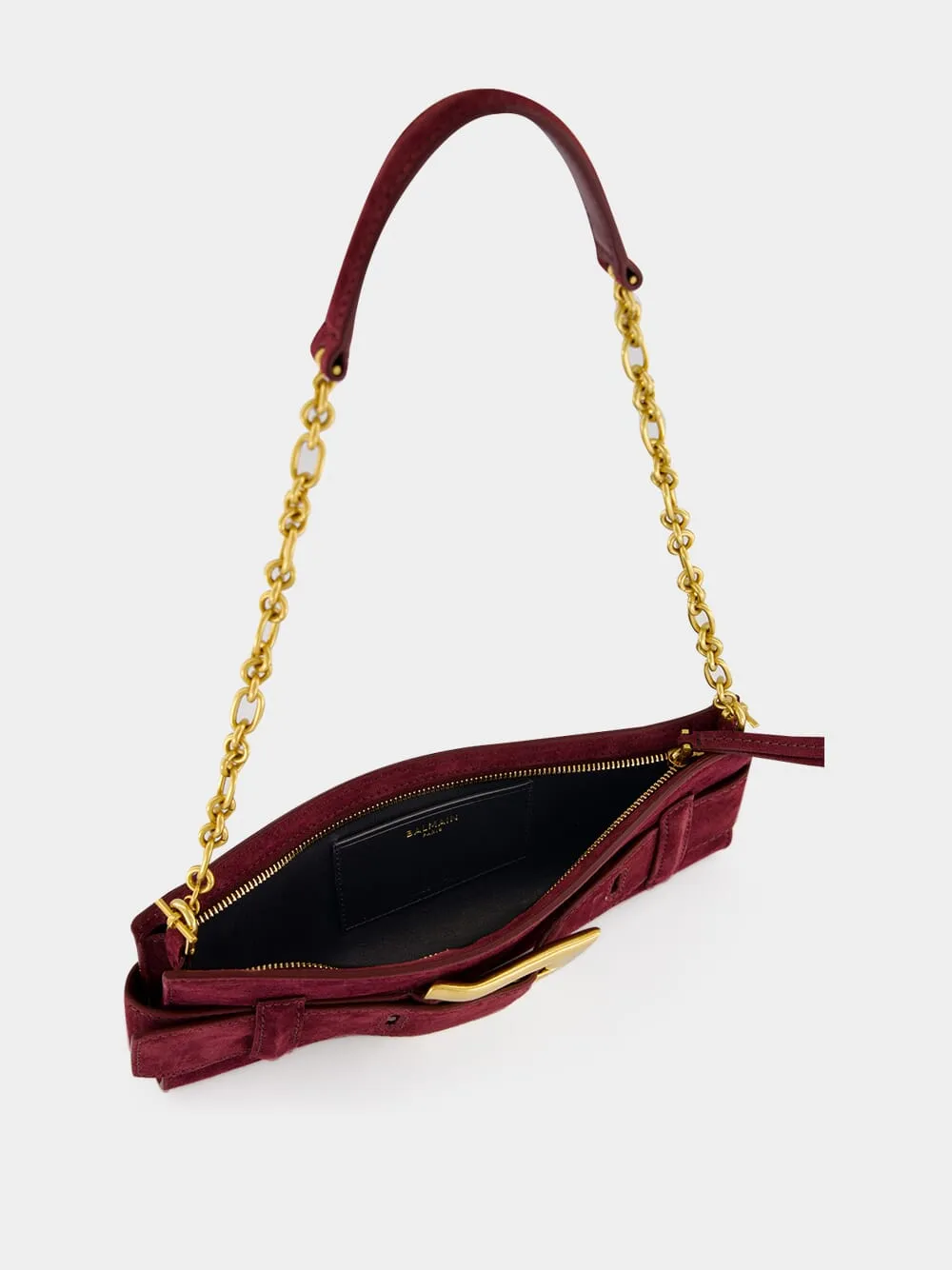 Burgundy Anthem Suede Clutch Bag sold by Fashion Clinic product image thumbnail 5