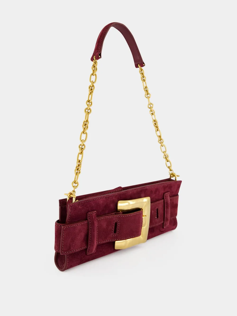 Burgundy Anthem Suede Clutch Bag sold by Fashion Clinic product image thumbnail 2