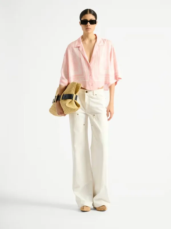White Loose-Fit Denim Jeans made by Balmain