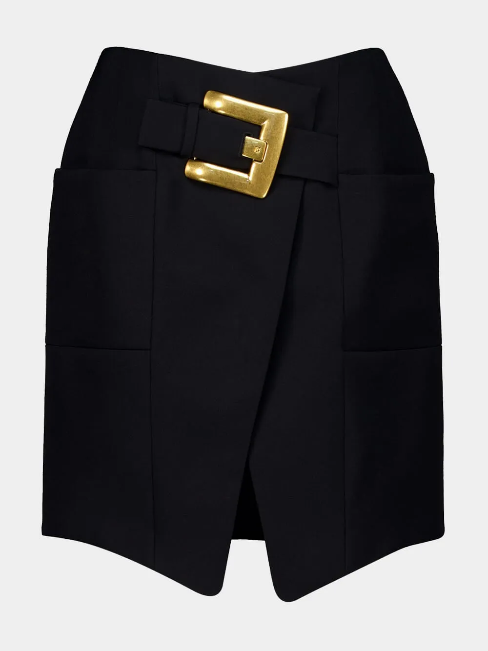 Black Short Grain de Poudre Skirt sold by Fashion Clinic