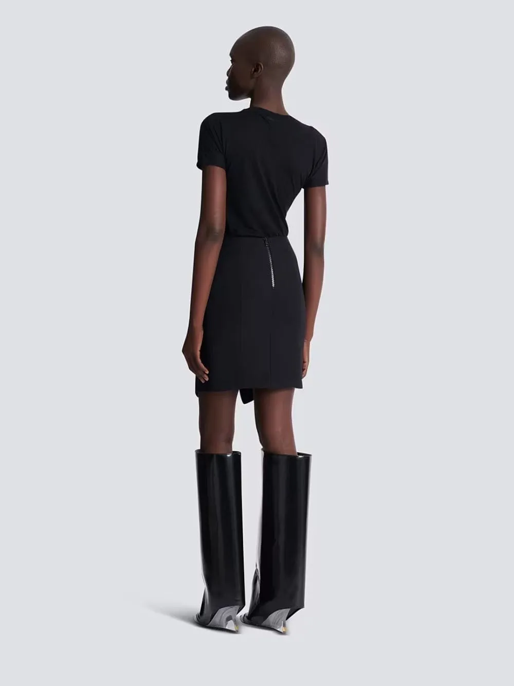 Black Short Grain de Poudre Skirt sold by Fashion Clinic product image thumbnail 4