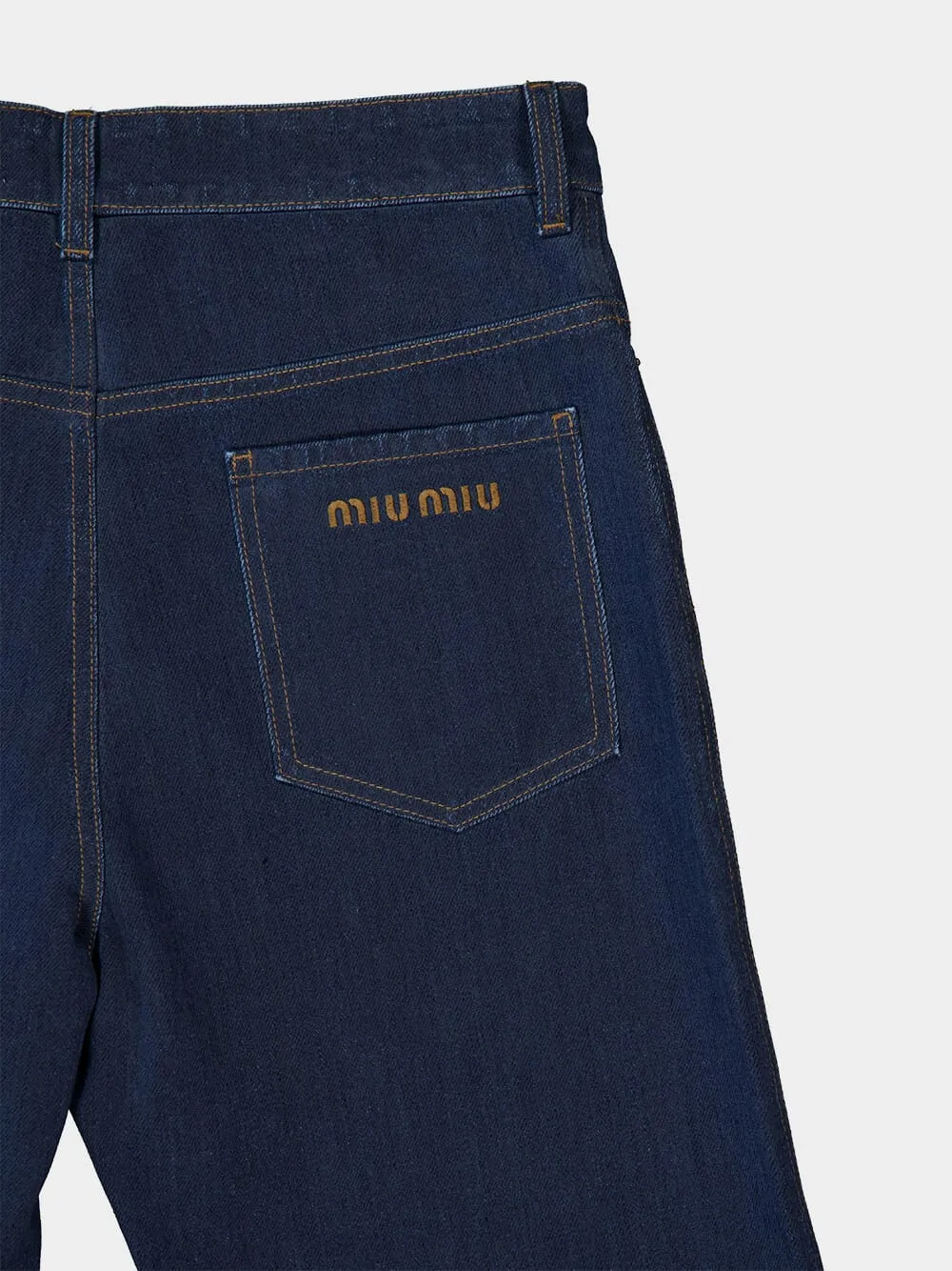 Blue Wide-Leg Denim Jeans sold by Fashion Clinic product image thumbnail 4