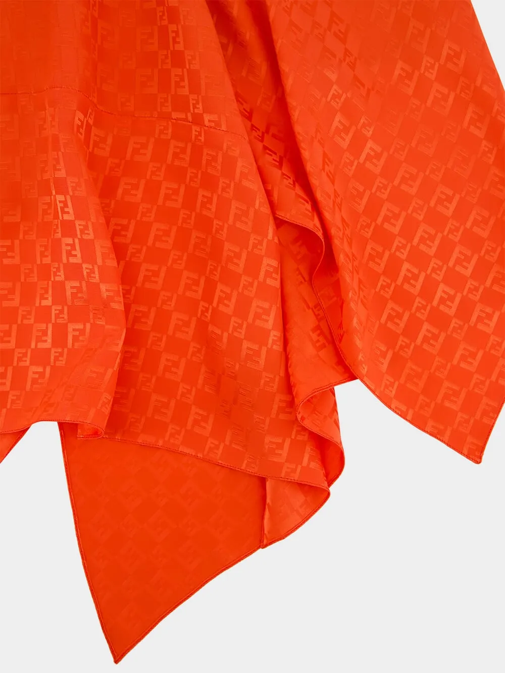 Red Silk FF Jacquard Midi Skirt sold by Fashion Clinic product image thumbnail 4