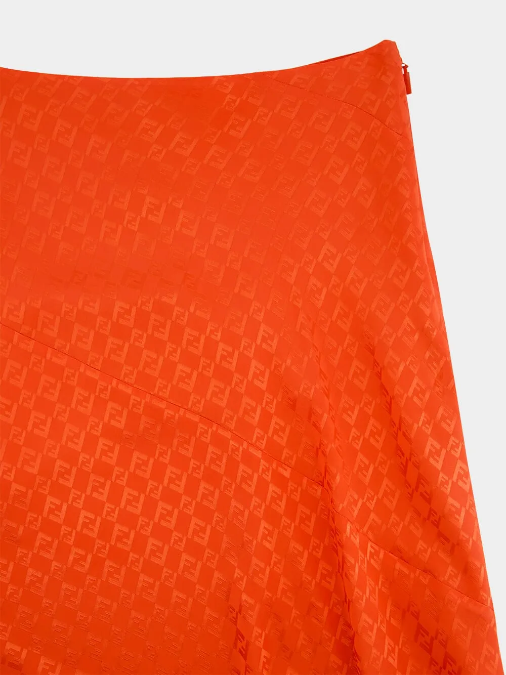 Red Silk FF Jacquard Midi Skirt sold by Fashion Clinic product image thumbnail 3