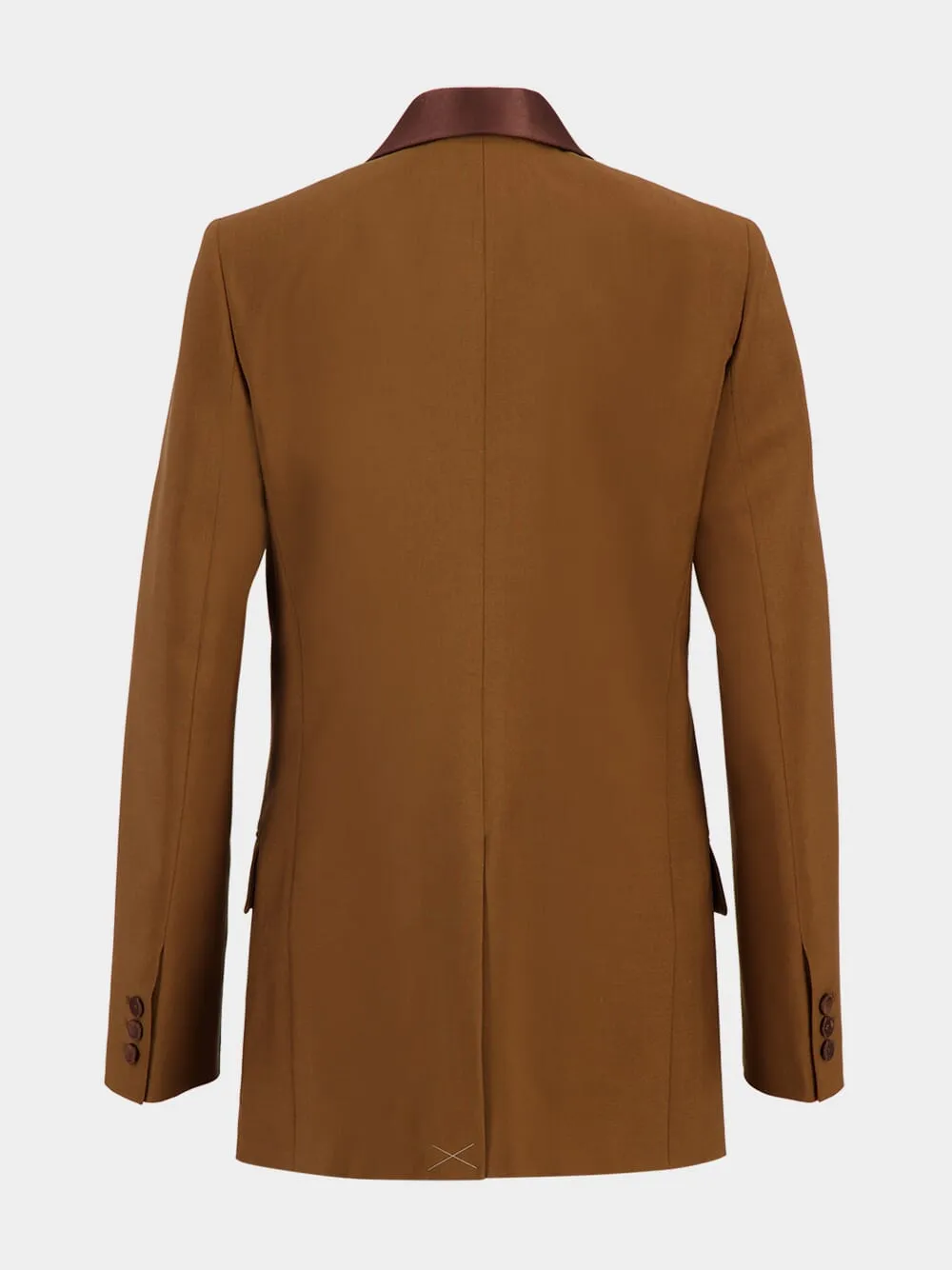 Brown Wool Mohair Blazer with Silk Lapels sold by Fashion Clinic product image thumbnail 2