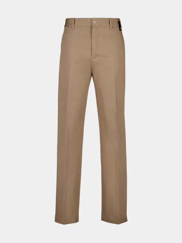 Dove Grey Gabardine Cigarette Trousers made by Fendi