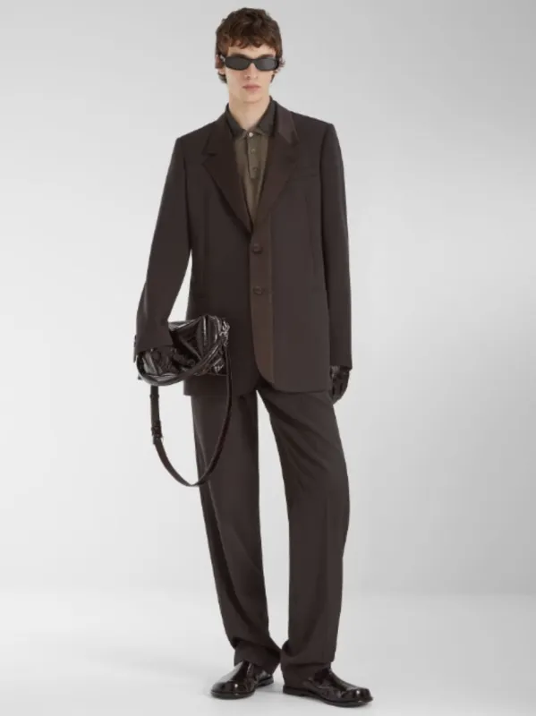 Brown Wool Cigarette Trousers made by Fendi