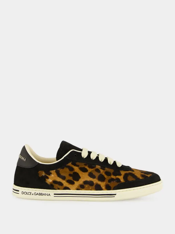 Leopard-Print Saint Tropez Sneakers made by Dolce & Gabanna