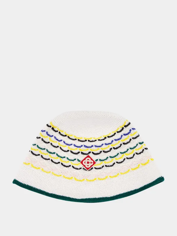 Yellow and Green Tuck Stitch Hat made by Casablanca