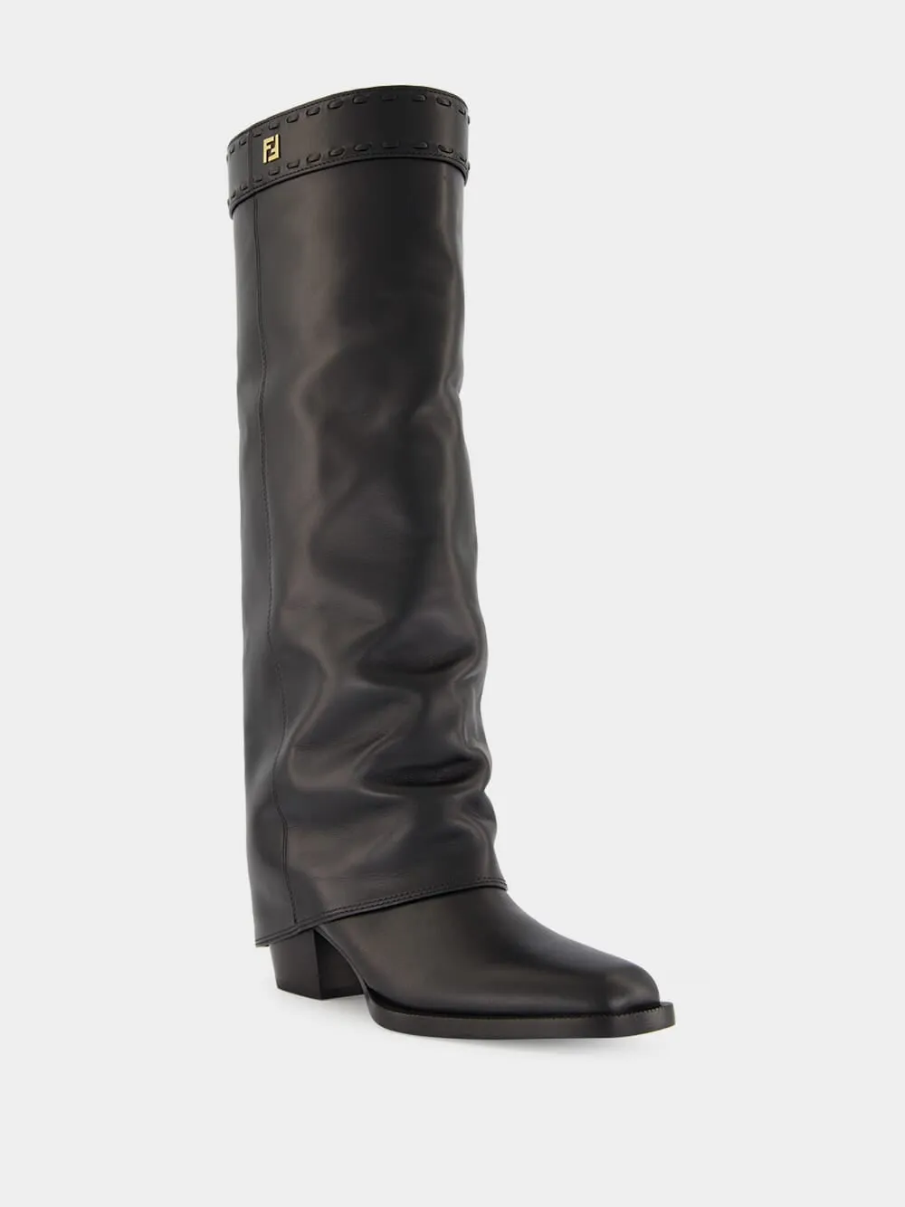 Minerva Black Leather Knee-High Boots sold by Fashion Clinic product image thumbnail 3