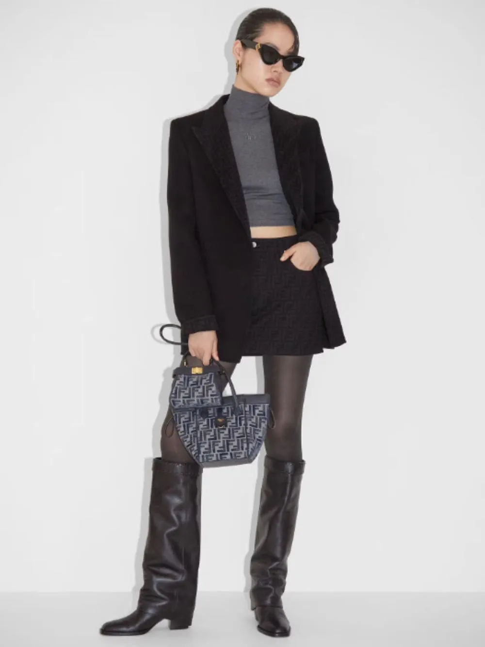 Minerva Black Leather Knee-High Boots sold by Fashion Clinic product image thumbnail 2