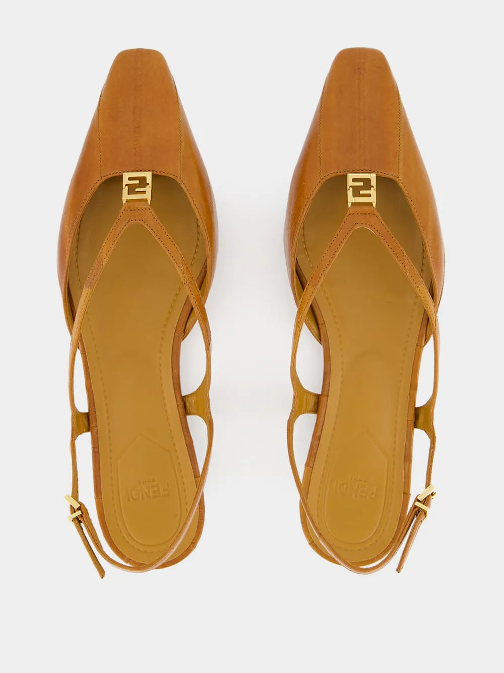 FFold Orange Hagfish Leather Flats sold by Fashion Clinic product image thumbnail 4
