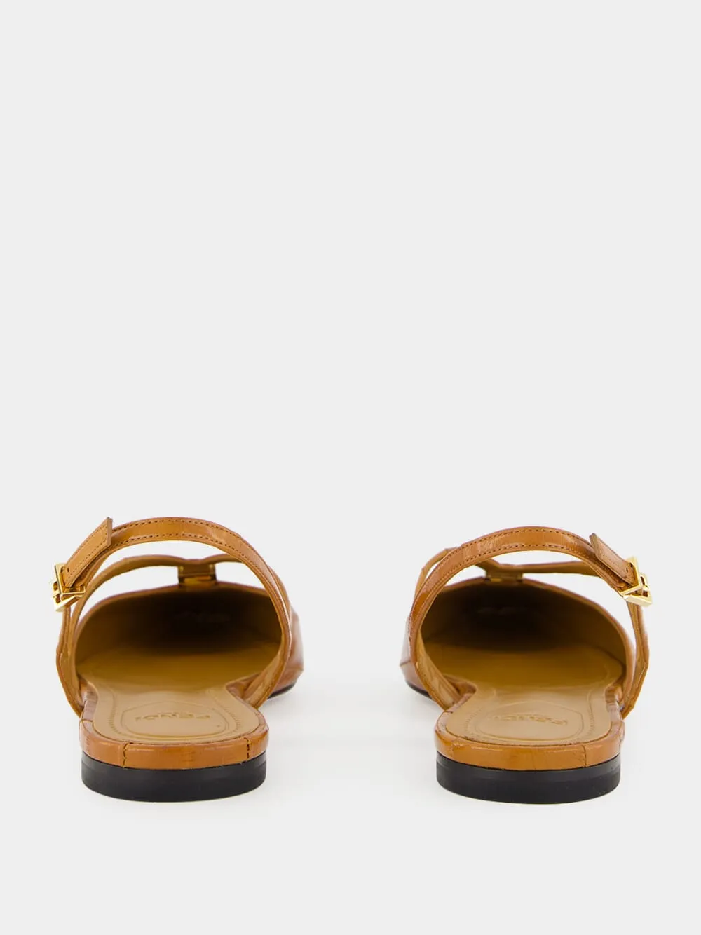 FFold Orange Hagfish Leather Flats sold by Fashion Clinic product image thumbnail 5