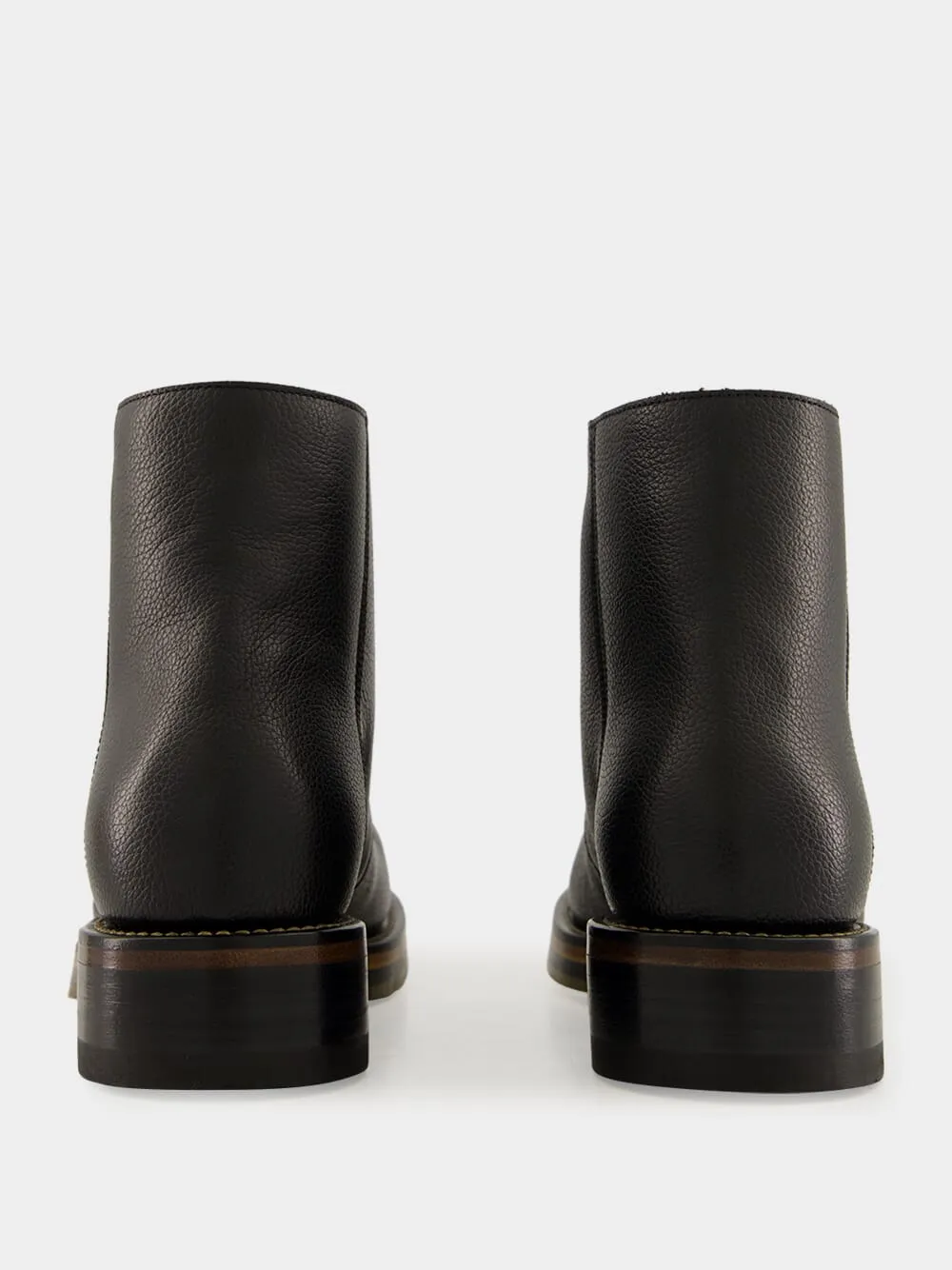 Black Calf Leather Maker Zip Boots sold by Fashion Clinic product image thumbnail 5