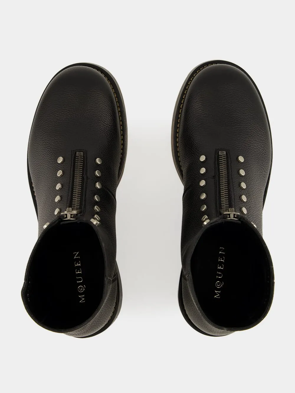 Black Calf Leather Maker Zip Boots sold by Fashion Clinic product image thumbnail 4
