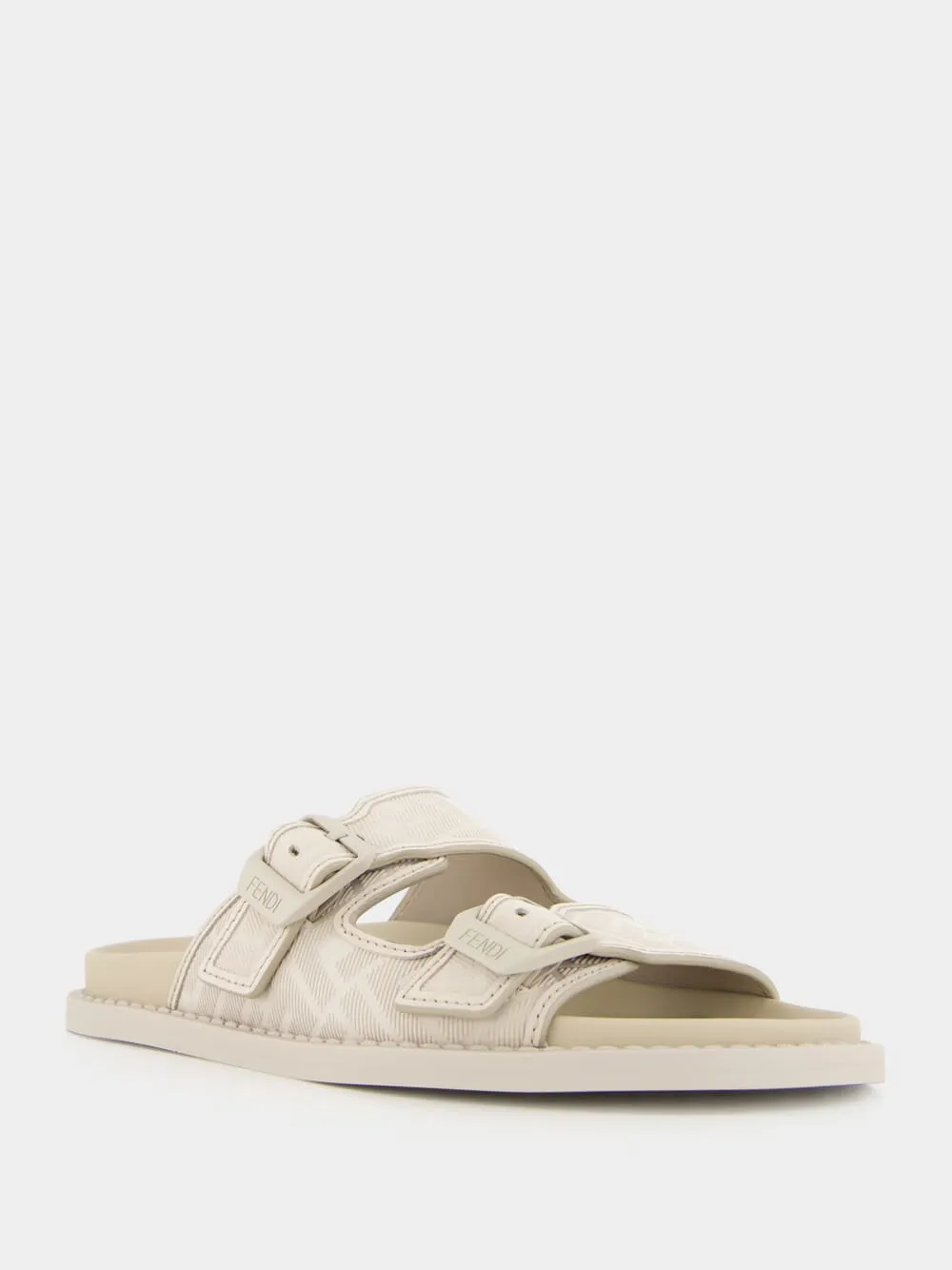 Beige Nubuck Leather Sandals with FF Motif sold by Fashion Clinic product image thumbnail 2