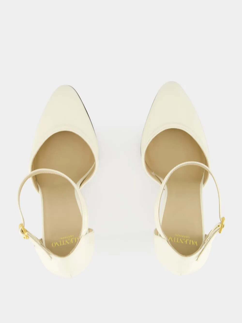 Ivory High-Heel Ankle Strap Sandals sold by Fashion Clinic product image thumbnail 4
