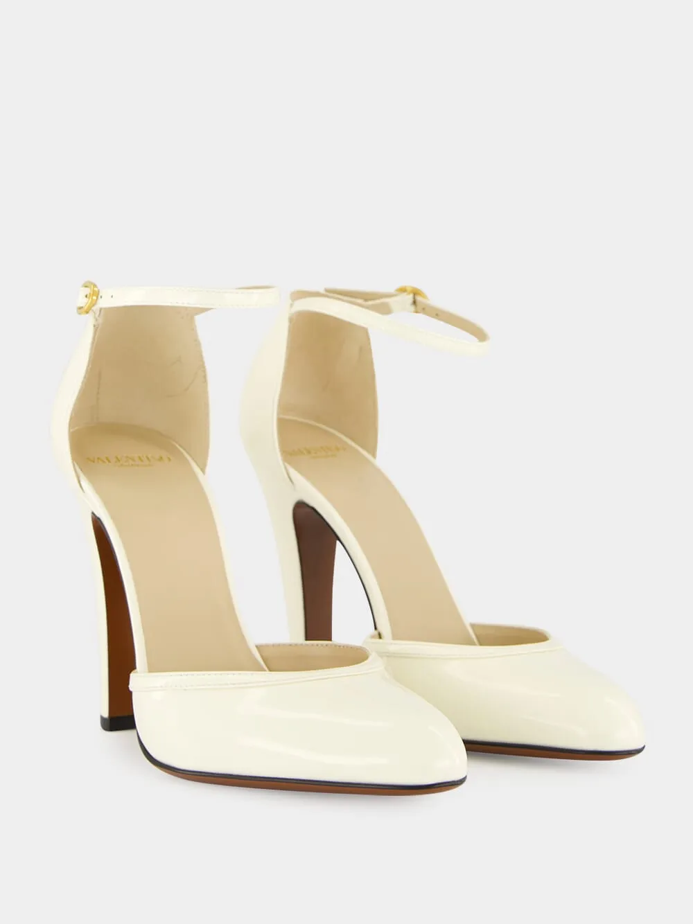 Ivory High-Heel Ankle Strap Sandals sold by Fashion Clinic product image thumbnail 3