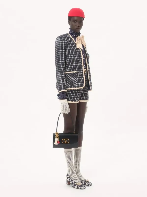 Black Vain Shiny Calfskin Bag made by Valentino Garavani