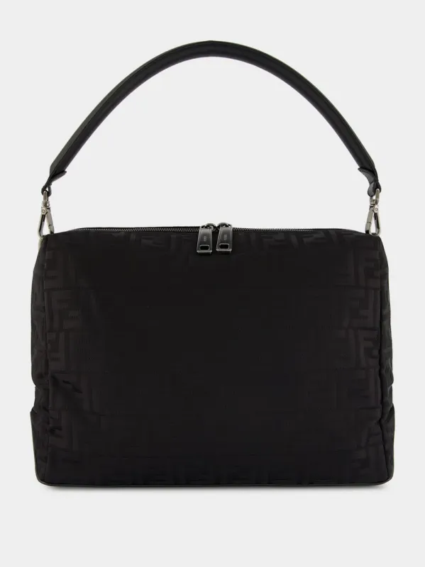 Black Lui Large Bag in FF Nylon and Calf Leather made by Fendi
