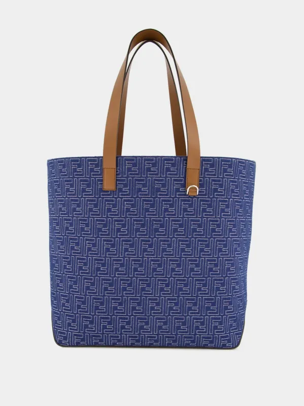 FF Jacquard Denim Medium Shopping Bag made by Fendi
