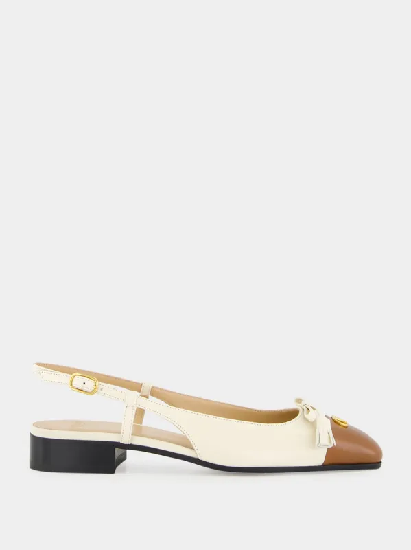 Valet Du Roi Two-Tone Slingback Ballerina made by Valentino Garavani