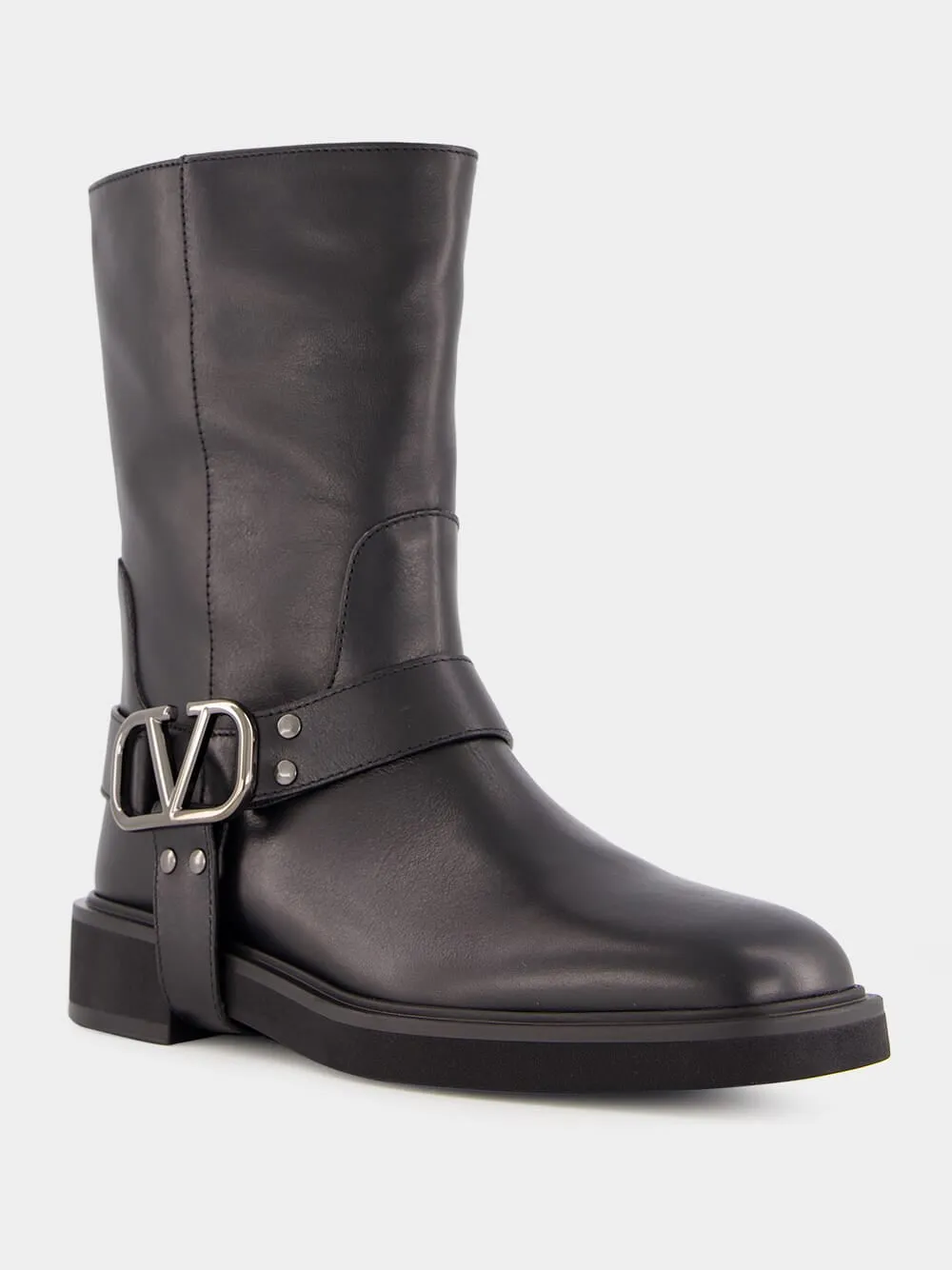 Black Leather Biker Boots sold by Fashion Clinic product image thumbnail 2
