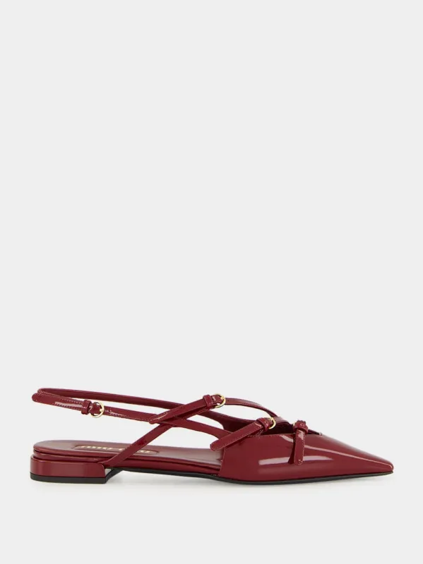 Crimson Patent Slingback Ballerinas made by Miu Miu