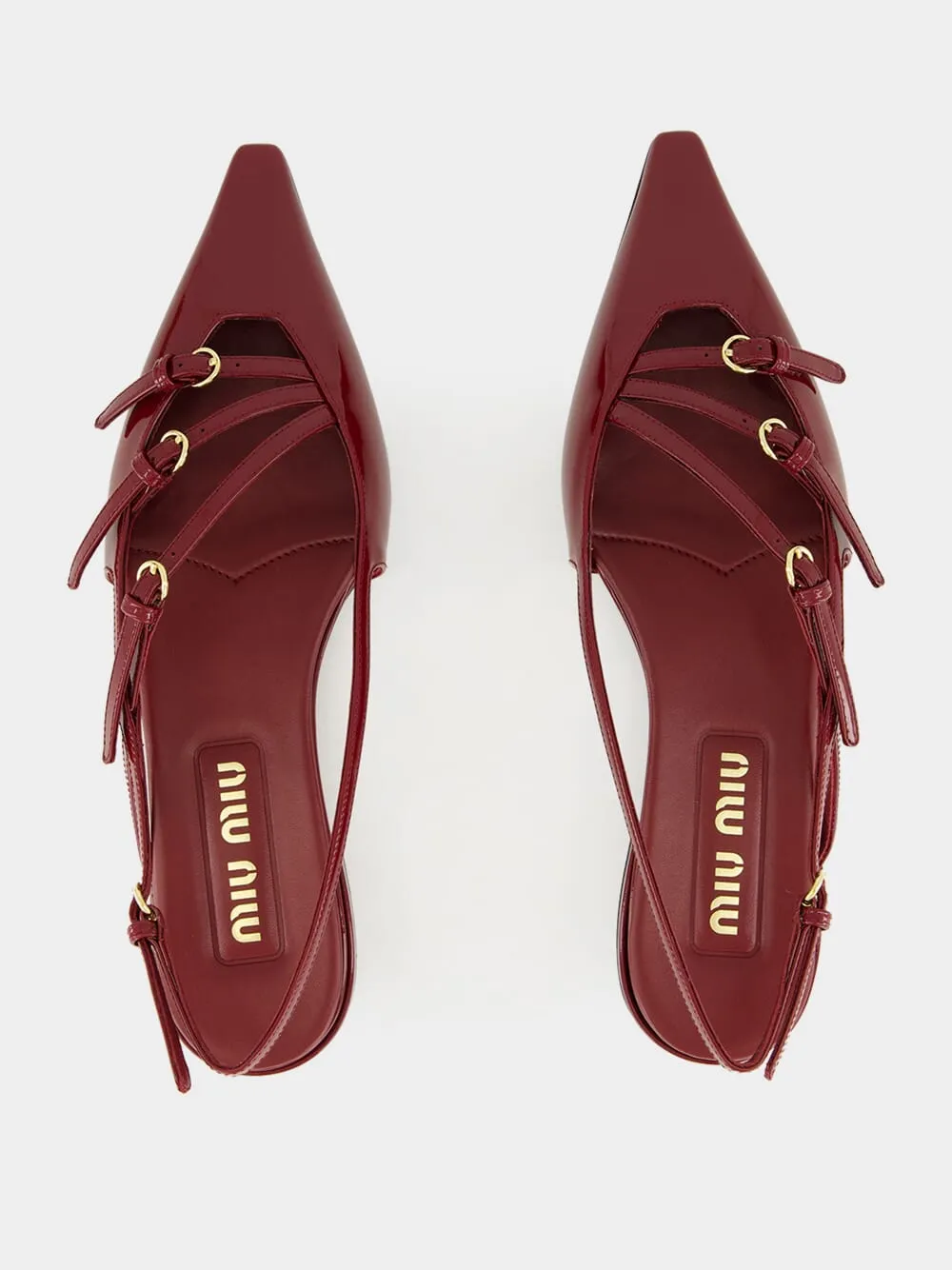 Crimson Patent Slingback Ballerinas sold by Fashion Clinic product image thumbnail 4