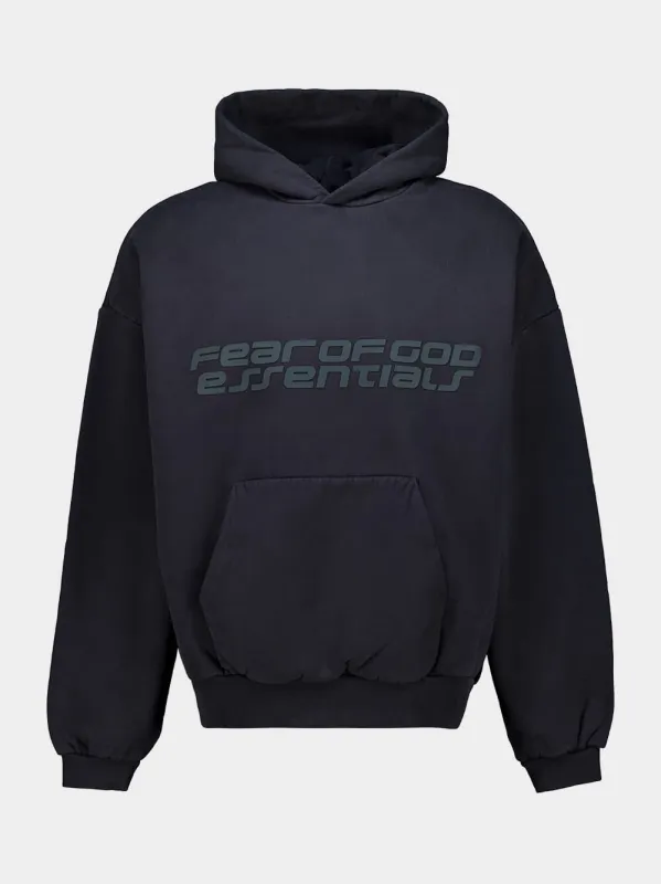 Vintage Black Heavy Fleece 90s Hooded Sweatshirt made by Fear of God