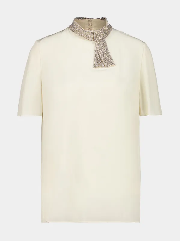 Coral Silk Cady Couture Top made by Valentino Garavani