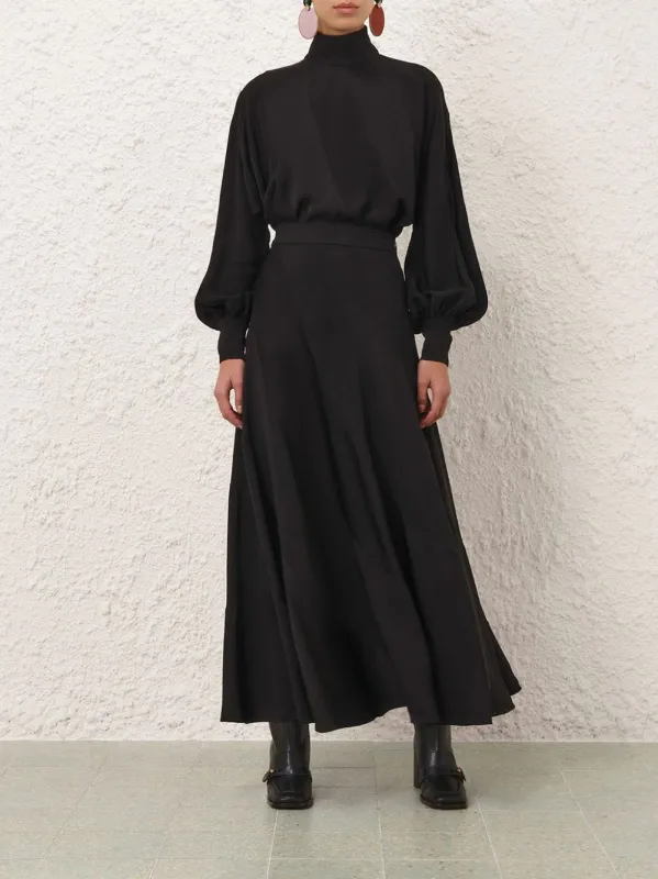 Black Bias Midi Skirt made by Zimmermann