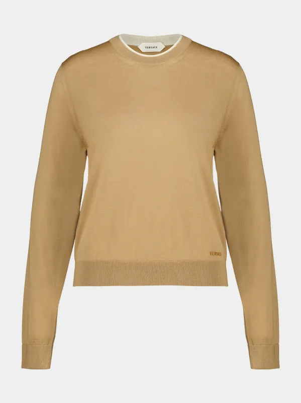 Camel Wool Classic Sweater made by Versace