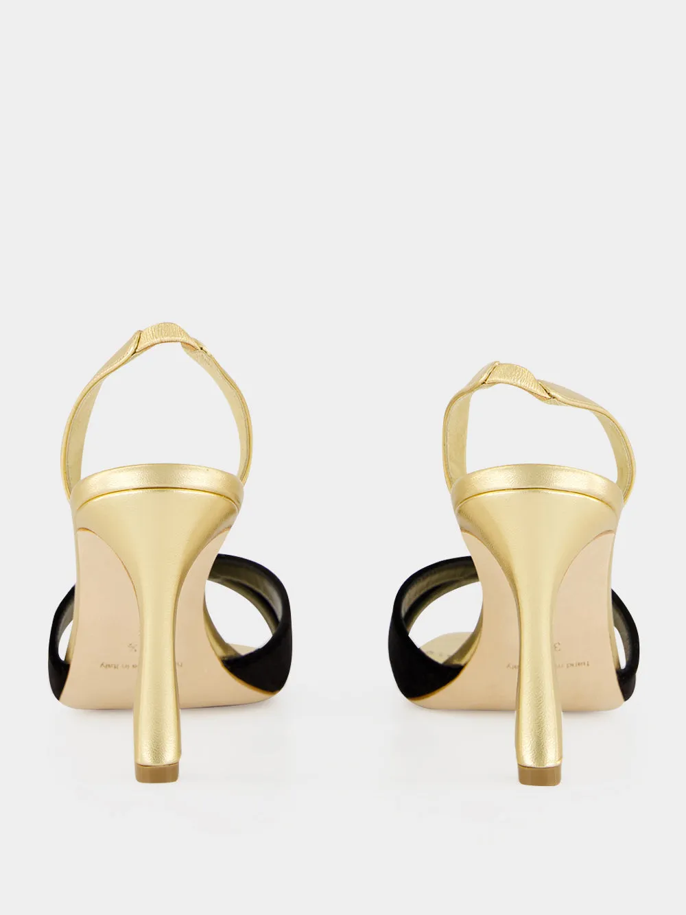 Gold and Black Velvet Slingback Sandals sold by Fashion Clinic product image thumbnail 5