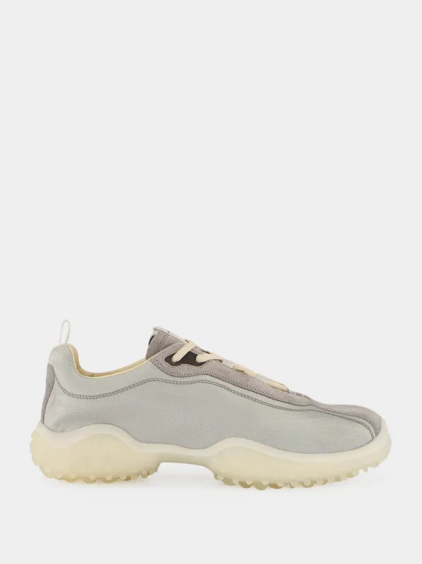 Cloudy Gray Technical Suede Sneakers made by Miu Miu