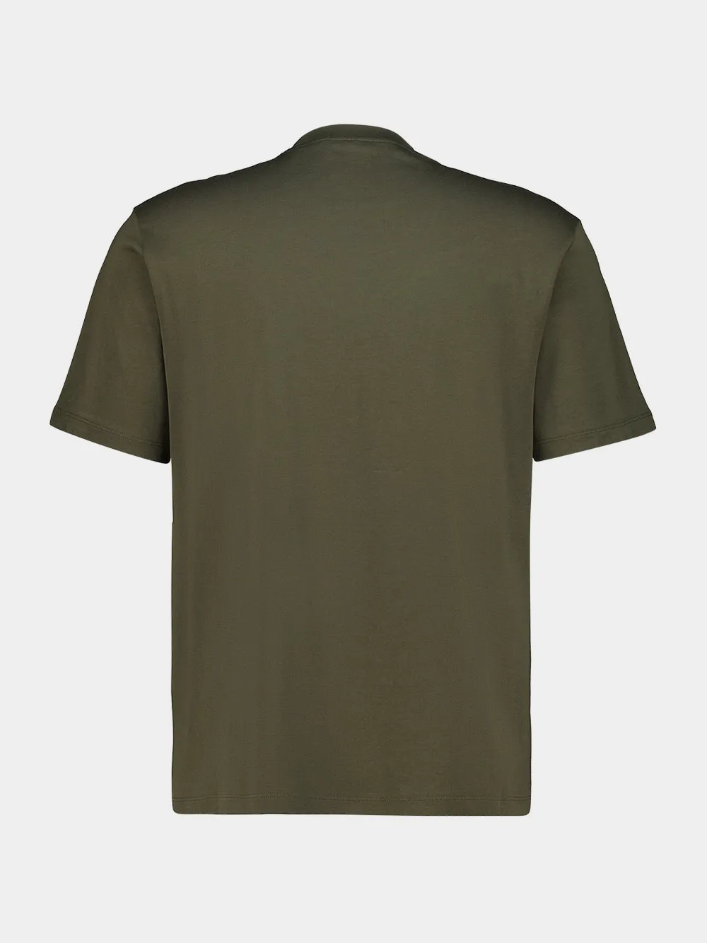 Grey-Green Cotton Logo T-Shirt sold by Fashion Clinic product image thumbnail 3