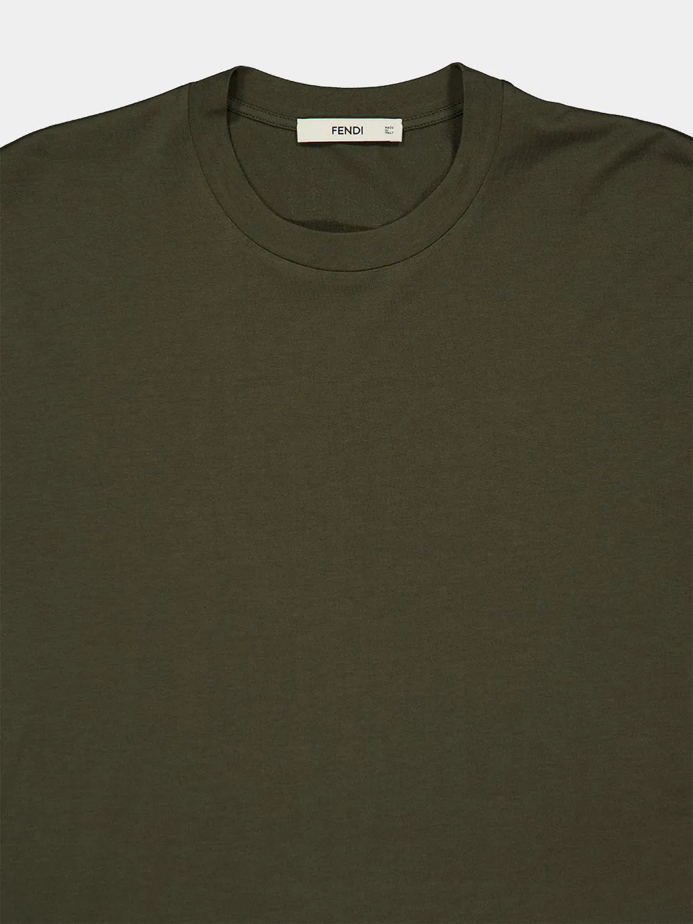 Grey-Green Cotton Logo T-Shirt sold by Fashion Clinic product image thumbnail 4