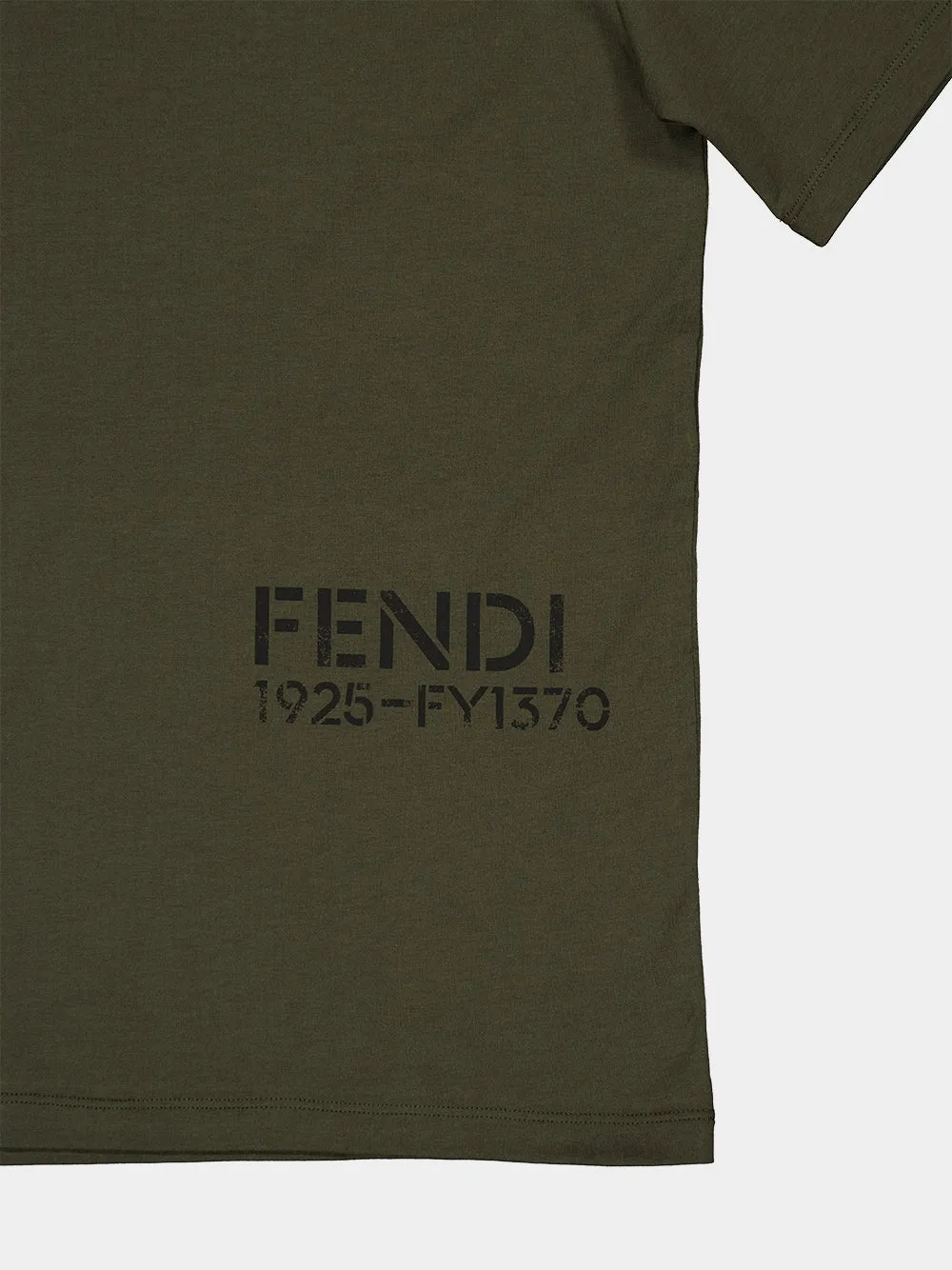 Grey-Green Cotton Logo T-Shirt sold by Fashion Clinic product image thumbnail 5