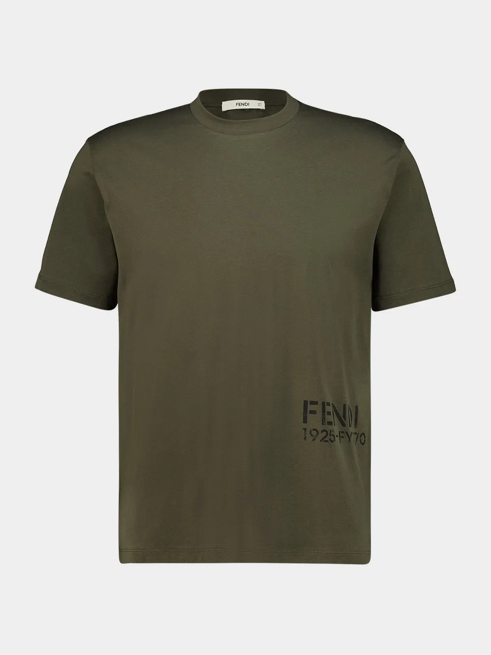 Grey-Green Cotton Logo T-Shirt sold by Fashion Clinic product image thumbnail 2