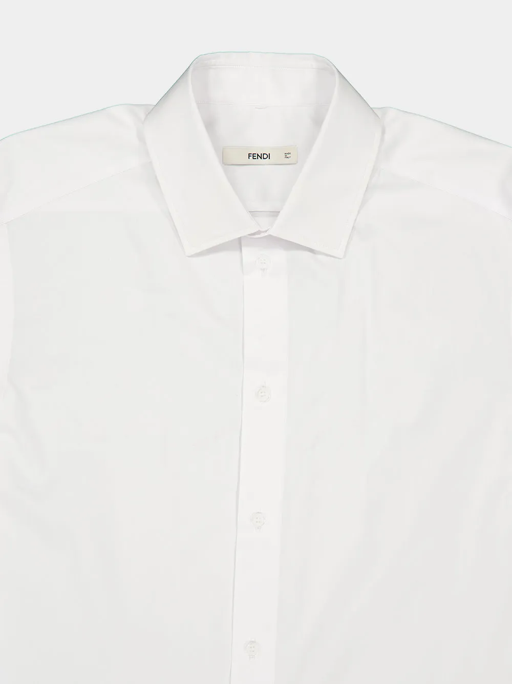 White Cotton Poplin Slim-Fit Shirt sold by Fashion Clinic product image thumbnail 3