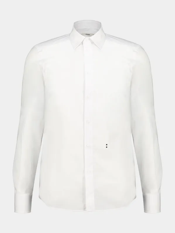 White Cotton Poplin Slim-Fit Shirt made by Fendi
