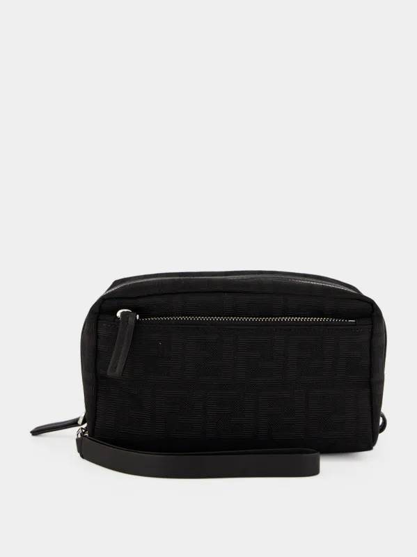 Black FF Zucca Micro Toiletry Case made by Fendi