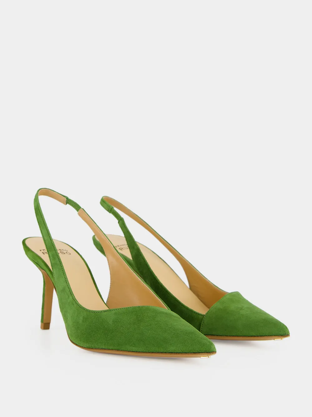 Green Suede Asymmetric Slingback Pumps sold by Fashion Clinic product image thumbnail 3