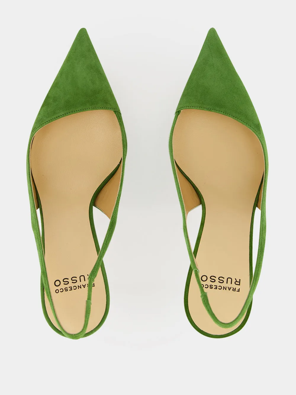 Green Suede Asymmetric Slingback Pumps sold by Fashion Clinic product image thumbnail 4