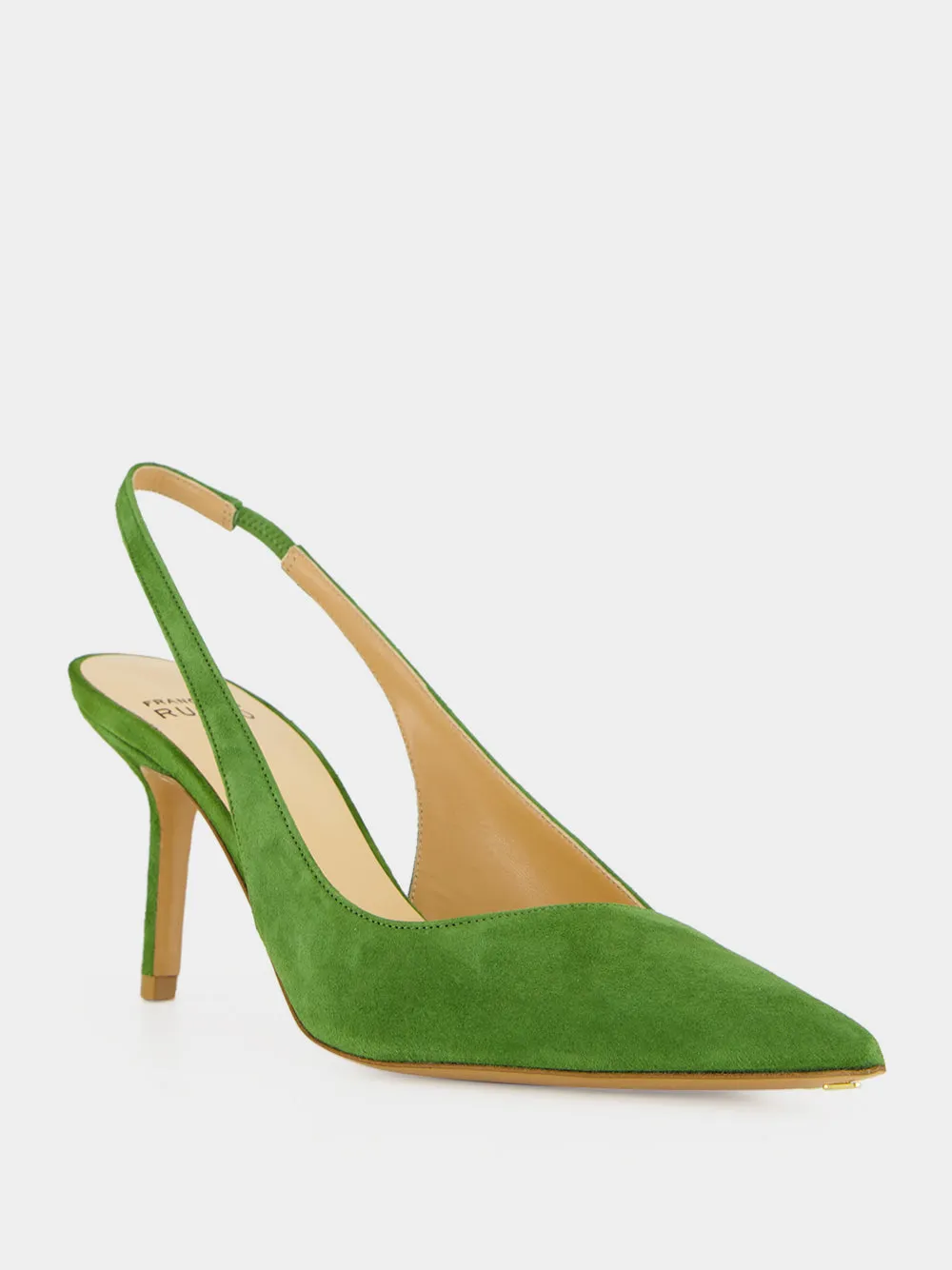 Green Suede Asymmetric Slingback Pumps sold by Fashion Clinic product image thumbnail 2