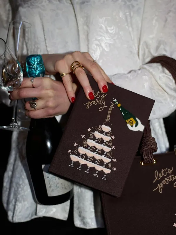 Brown Let's Party Book Clutch made by Olympia Le-Tan