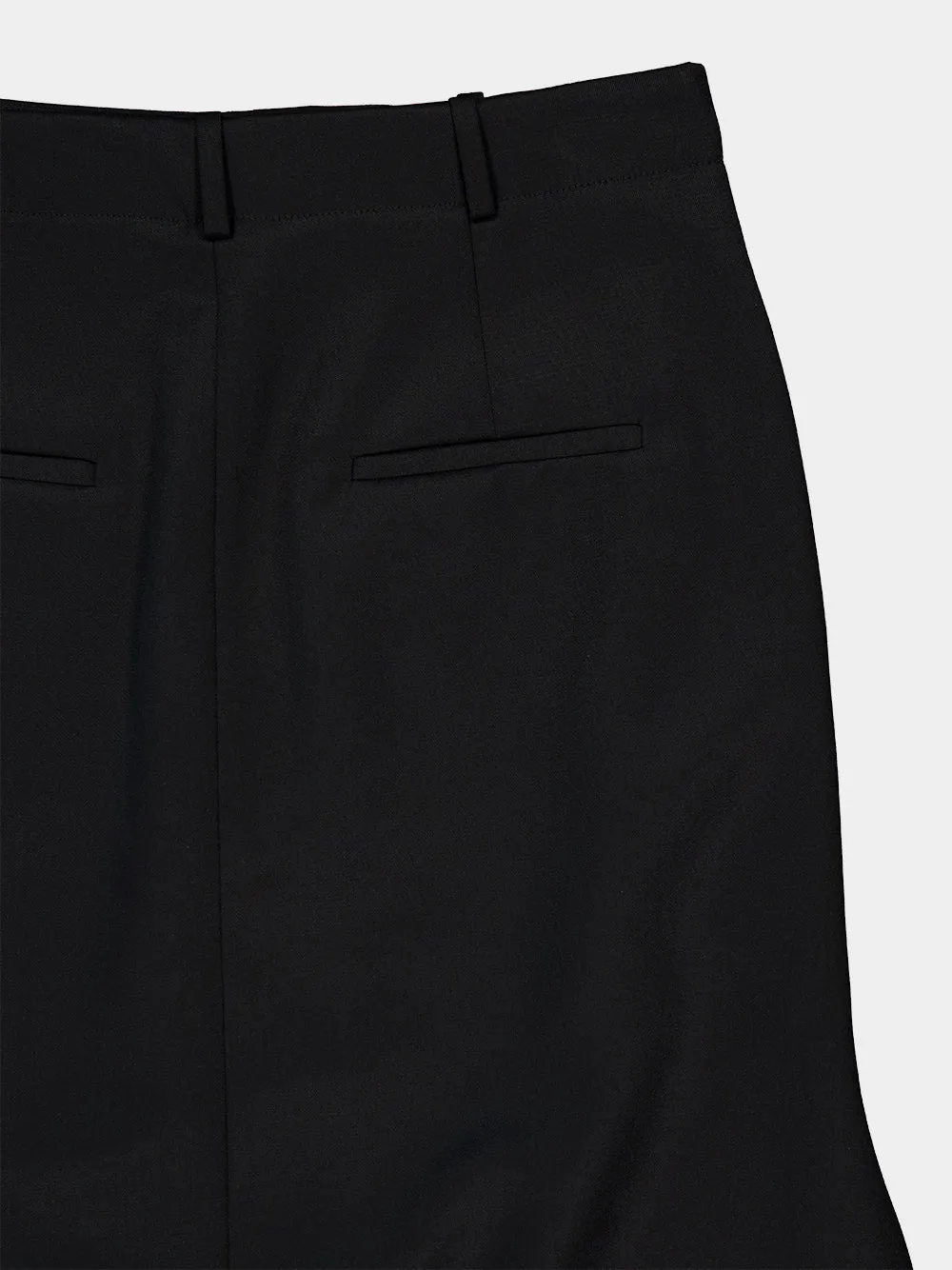 Black Grain de Poudre Wool Midi Skirt sold by Fashion Clinic product image thumbnail 5