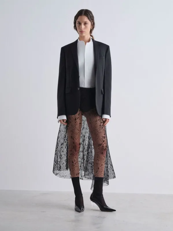 Black Kid Mohair Single-Breasted Blazer made by Fendi